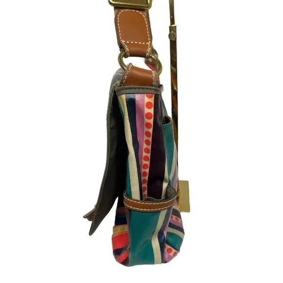 Fossil Crossbody Striped Canvas‎ Messenger Bag - Picture 6 of 15